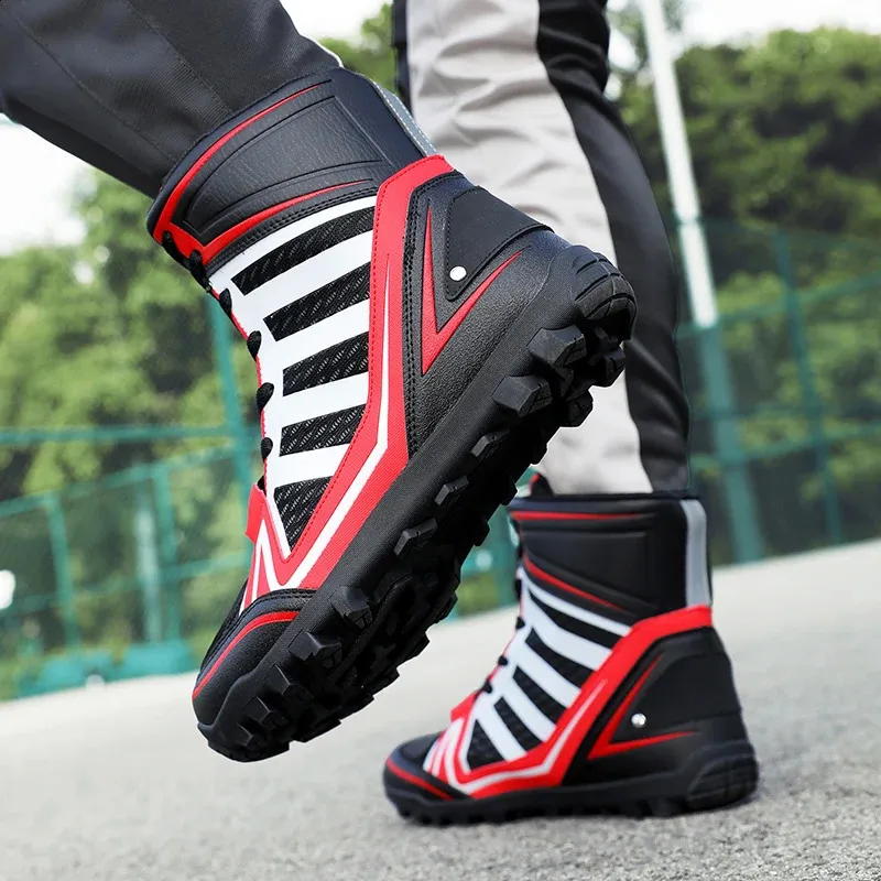 Breathable Striped Motorcycle Off-road Boots For Men Hiking Shoes_voghion.com