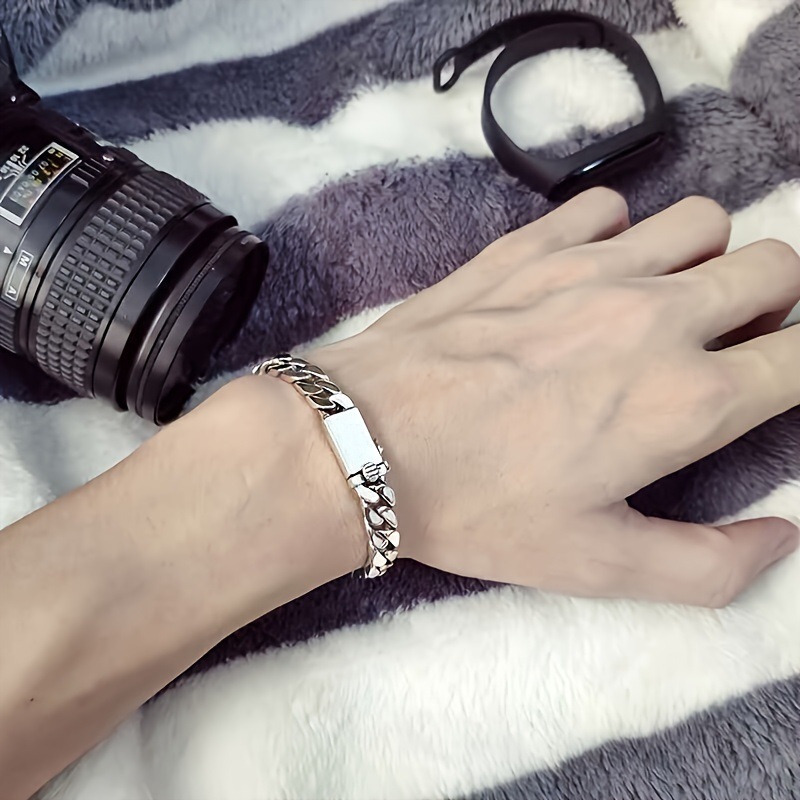High-Quality Fashion Personality Miami Cuban Chain Men's Metal Bracelet Trendy Classic Party Jewelry_voghion.com