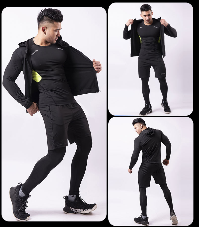 Warme sportkleding set met fleecevoering voor winter training_voghion.com
