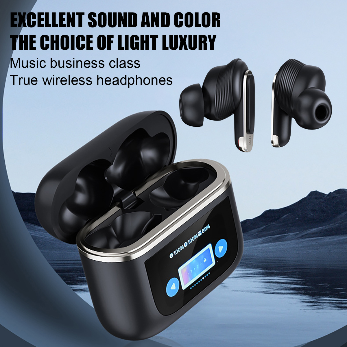 TWS Smart Touch Screen Earbuds Wireless Bluetooth Headphones Headset With Mic Stereo_voghion.com