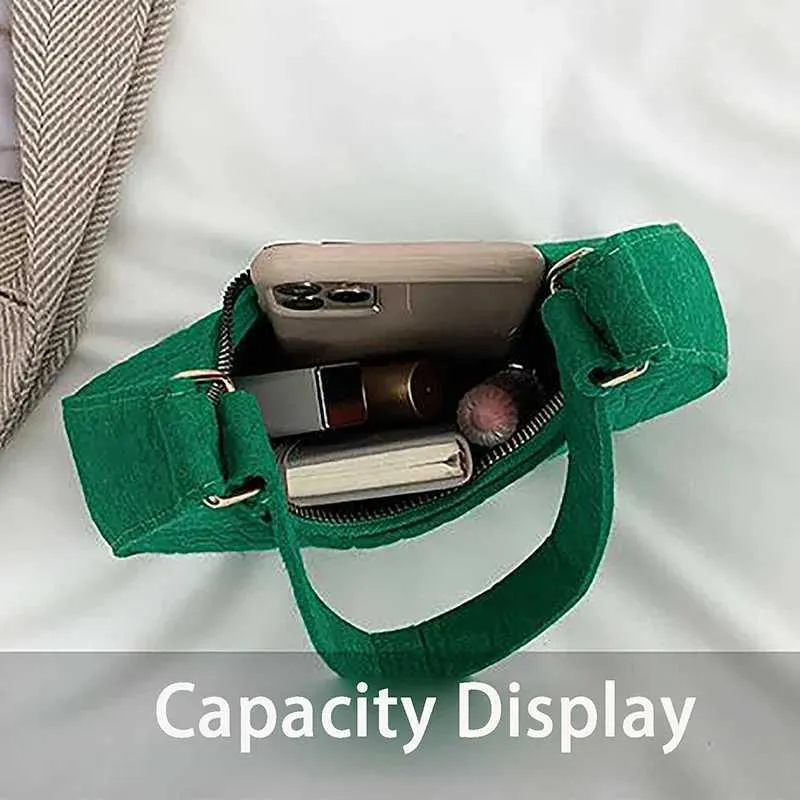 Crescent Shoulder Bag For Women Felt Armpit Handbag Elegant_voghion.com
