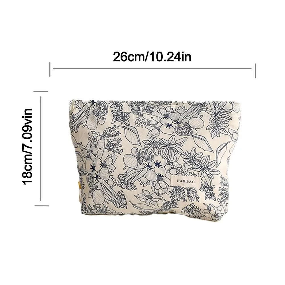 Trousse de rangement multifonction à imprimé floral, grande capacité, idéale pour le maquillage ou les voyages_voghion.com