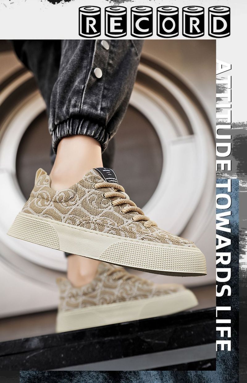 Canvas Zomer 2024 Nieuwe Niche Lage Top Bedrukte Board Heren Dikke Zool Sport Casual Mode Schoenen_voghion.com