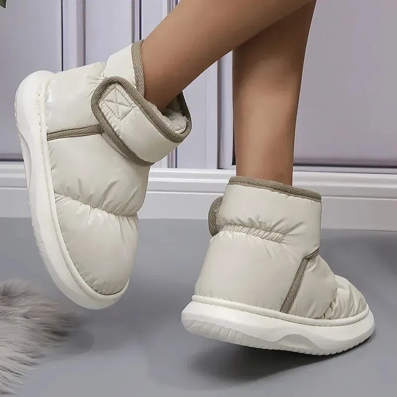 Bottines d'hiver chaudes, épaisses, en peluche, imperméables, antidérapantes, en coton, rembourrées, pour femme_voghion.com