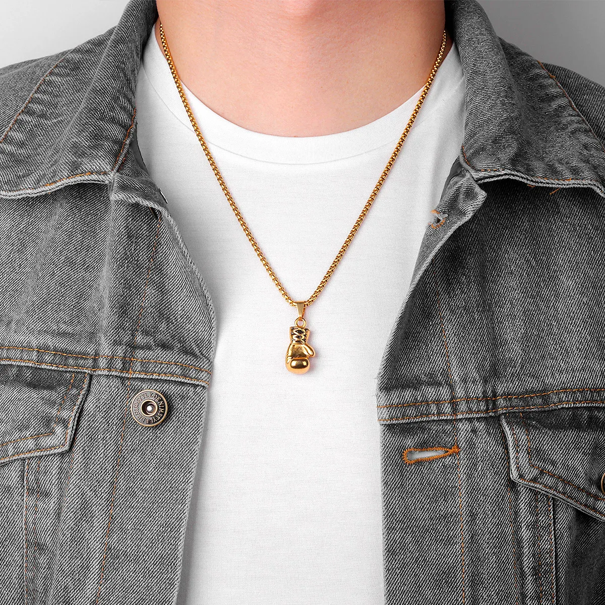 Collane con ciondolo in oro nero Guantoni da boxe Boxer Uomo Ciondoli Catena per fidanzato Uomo Gioielli in acciaio inossidabile_voghion.com