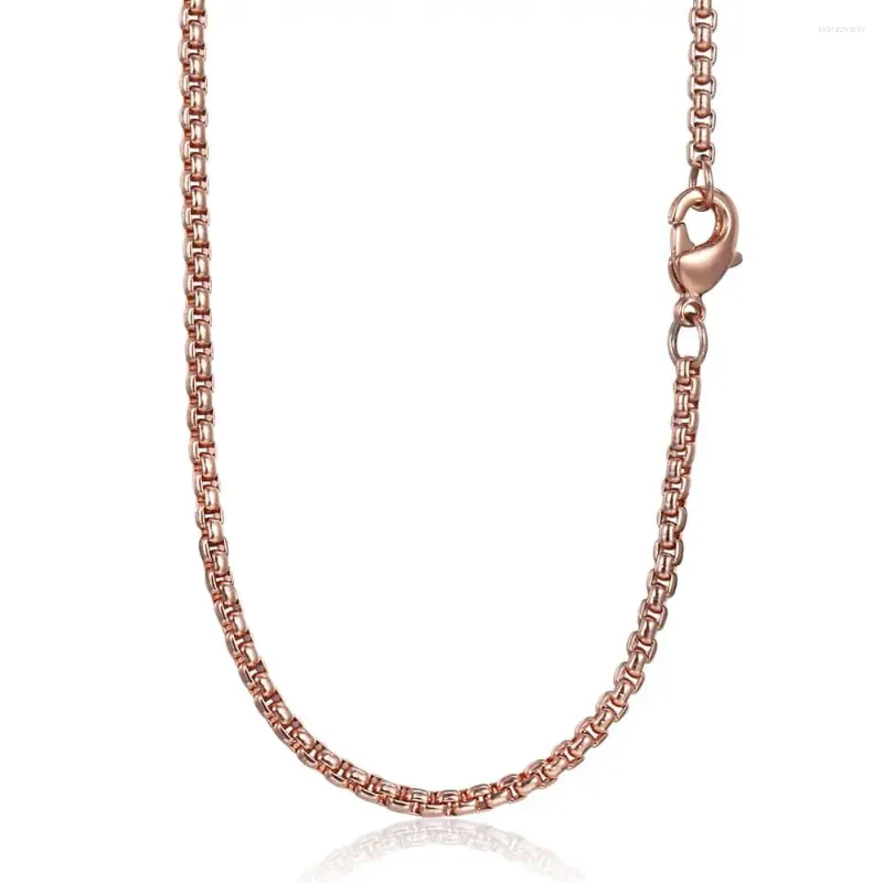 Chaînes Collier pour femme en acier inoxydable couleur or rose Chaîne à mailles pour femmes et hommes 18-24 pouces KKN555_voghion.com