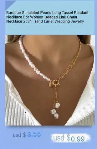 Colliers pendentifs nouvelle mode coréenne colorée mignonne perles de rocaille chaîne collier ras du cou pour femmes perles simulées baroques_voghion.com