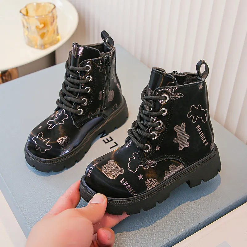 Barn För Höst Vinter Zip Mode Sött Hjärta Babyflickor Rosa Varma Fyrkantiga Klackar Happysteps Casual Bekväma Söta Stövlar_voghion.com