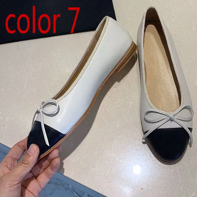 Kleid Damen Designer Ballettschuhe Damen Schuhe Frühling Herbst Neue Bogen Mode Flache Bootsschuh Dame Leder Lazy Dance_voghion.com