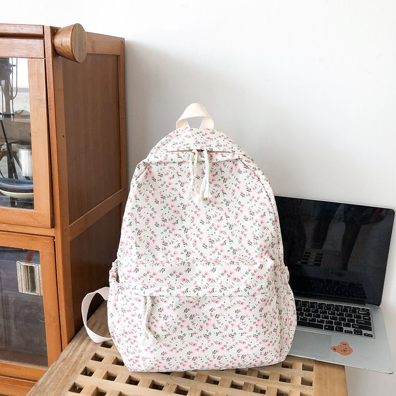 Schultasche weibliche kleine frische literarische Allgleiches Freizeit Blumenmädchen Student Rucksack_voghion.com