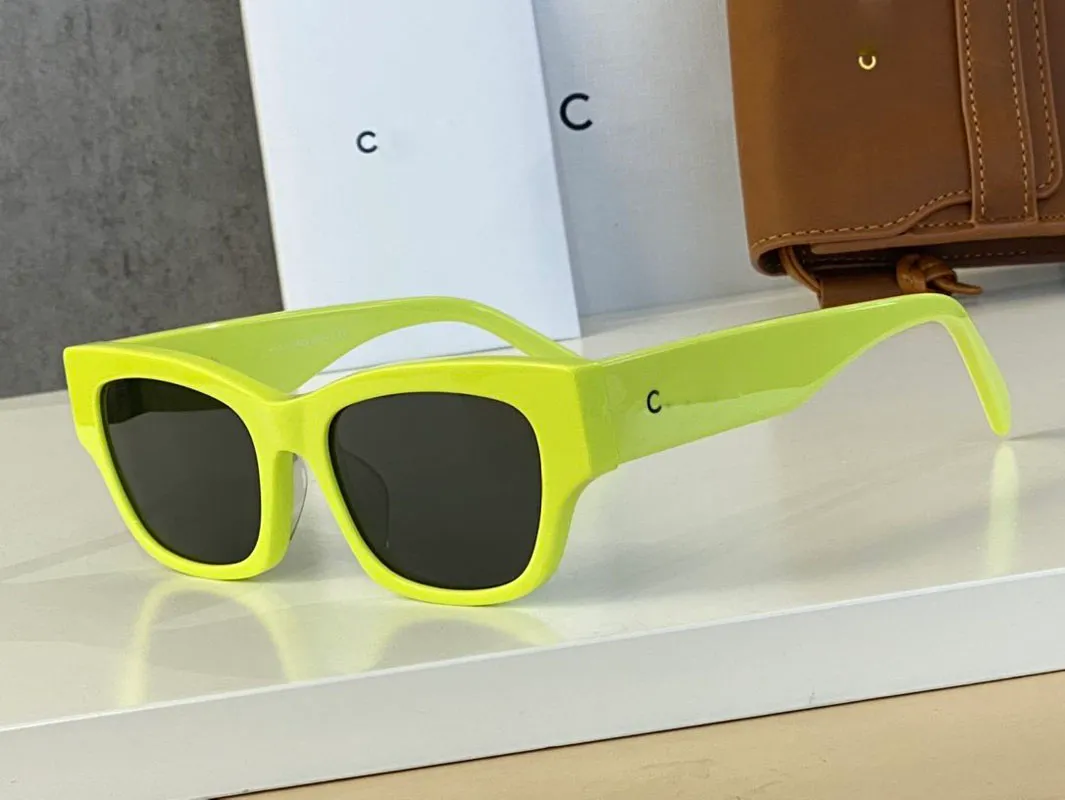 bright yellow prescription sunglasses designer mens sapphire casual style eyeglass frame high end acetate frames uv400_voghion.com