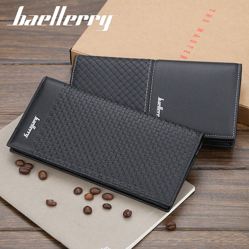 Brieftasche männer baellerry business jugend lange stil lässig geprägte gewebte muster brieftasche lange tasche_voghion.com