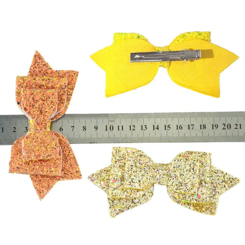 15 teil/los Nette Pailletten Mini Bogen Regenbogen Glitter Kleines Mädchen Haar Clip Handgemachte Glanz_voghion.com