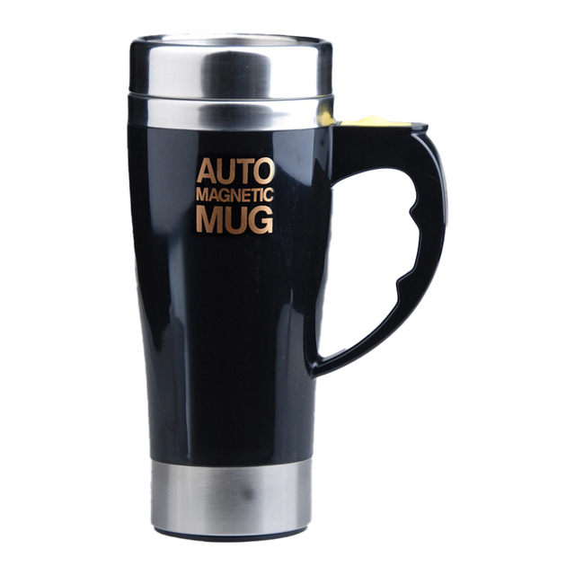 Tazza di miscelazione auto-mescolante da 400 ml Tazza di miscelazione magnetica per caffè e latte Tazza di miscelazione in acciaio inossidabile Tazza di acqua con isolamento termico_voghion.com