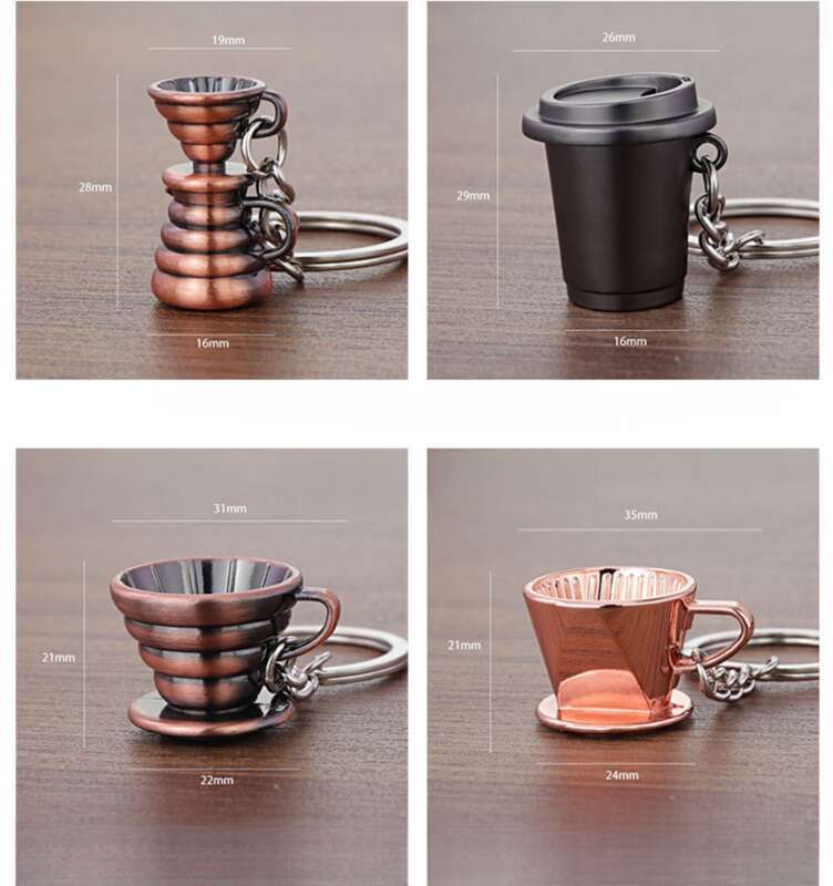 Pendentif clé de voiture en métal 3D, porte-clés ustensile à café, cadeau commémoratif d'anniversaire de magasin_voghion.com