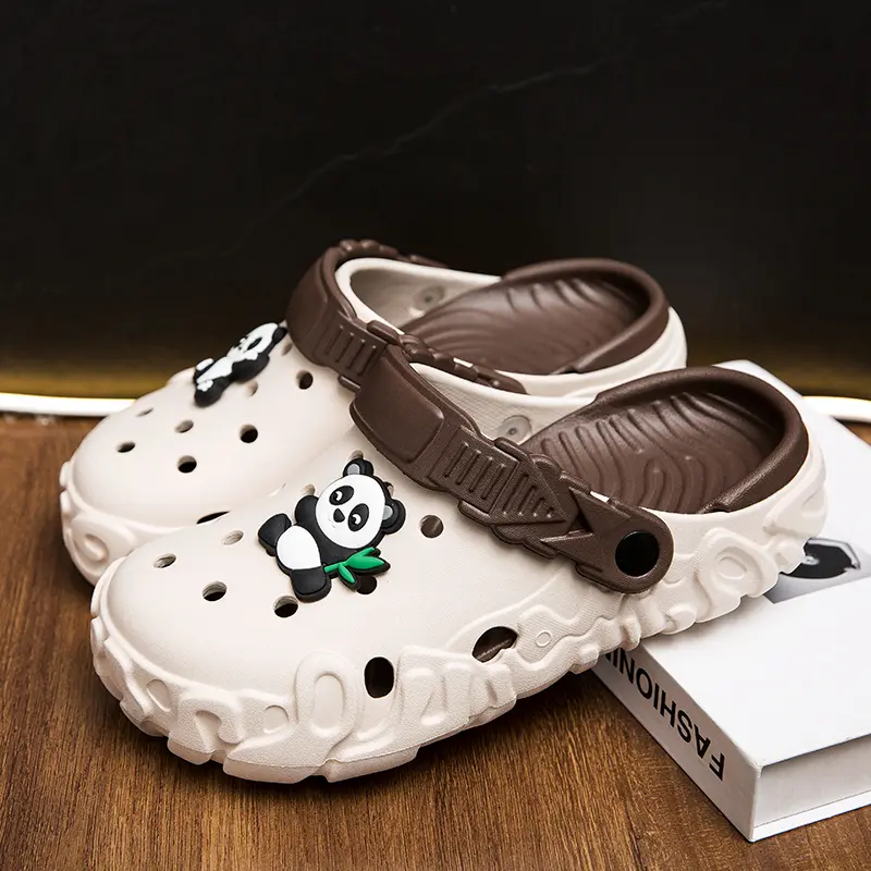 Two-color Hole Shoes Men's Beach Cool Slippers EVA Double Size Light And Can Be Worn Outside Cool Slippers Fashionable And Comfortable_voghion.com