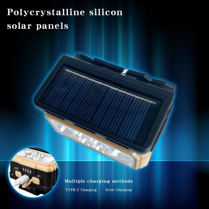 Solar sensor type-c charging LED night fishing running headlight COB red and white power display_voghion.com