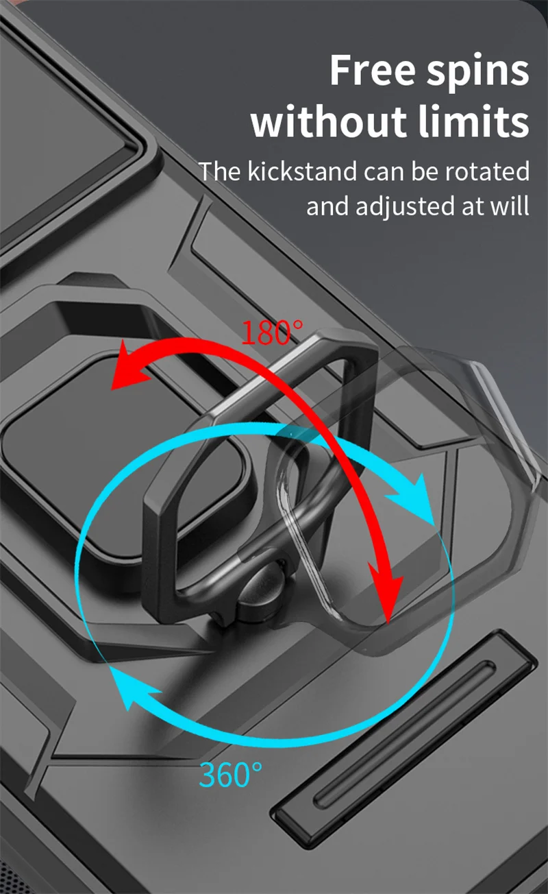 Pour Vivo V30 Pro S18 Armor Phone Case avec Slide Camera Lens Protection Ring Magnetic Holder Bracket Shell Back Cover_voghion.com