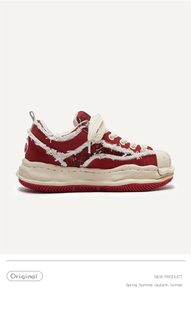 Modische Running Schuhe Für Damen Und Herren Mit Dicker Sohle Rot_voghion.com