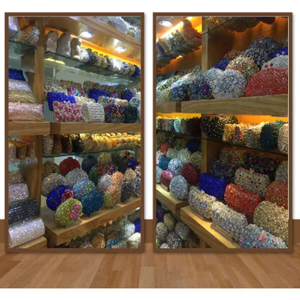 Women's Clutch Bag With Stones For Evening Banquet And Wedding_voghion.com
