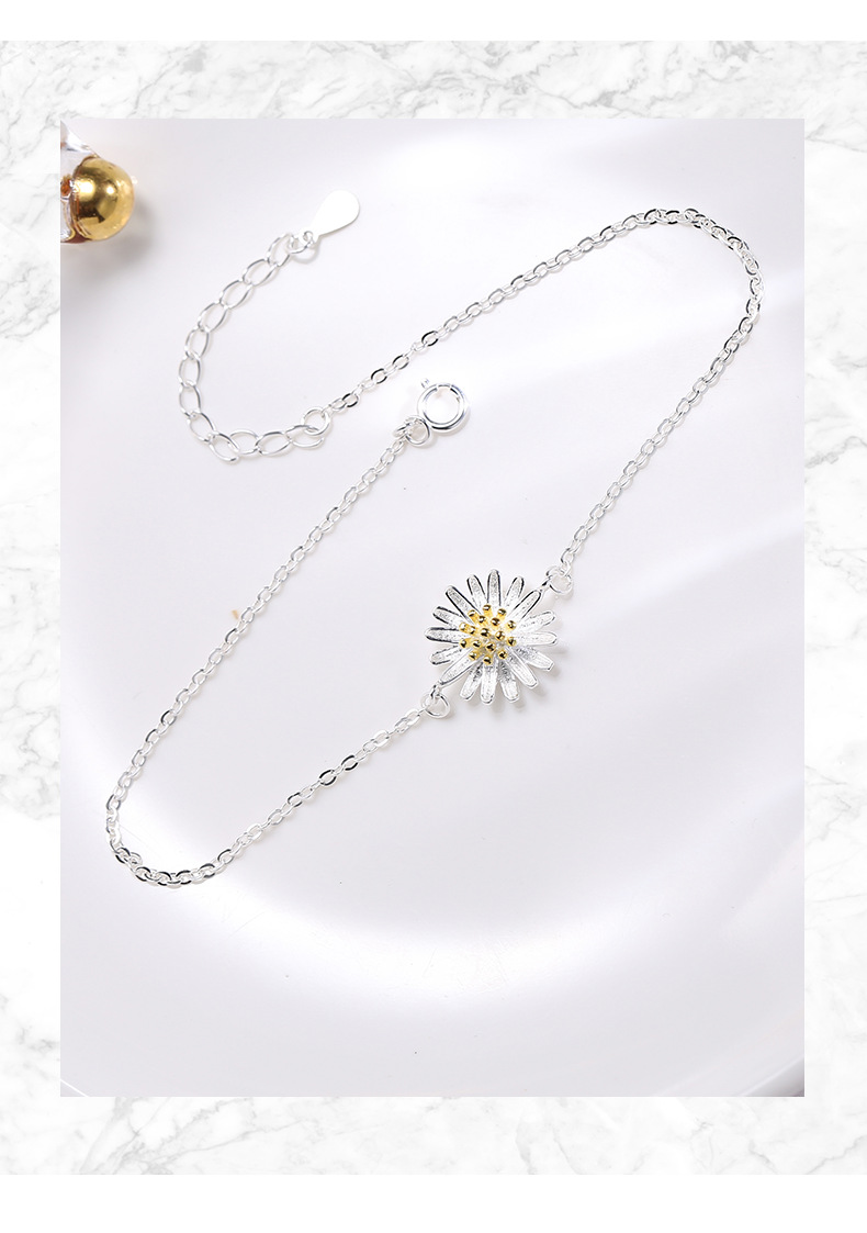 Wanying Jewelry Little Daisy Feet Catena S Argento Sterling Calzature alla moda coreana Semplice e fresco Regalo personalizzato_voghion.com