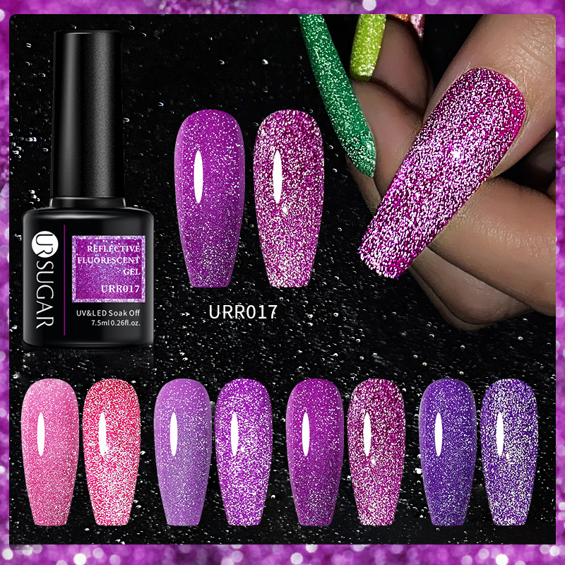 URSUGAR Glittery Disco Diamond Gel - Ultra-Shiny Reflective & Fluorescent Nail Art Gel For Dazzling Manicure_voghion.com
