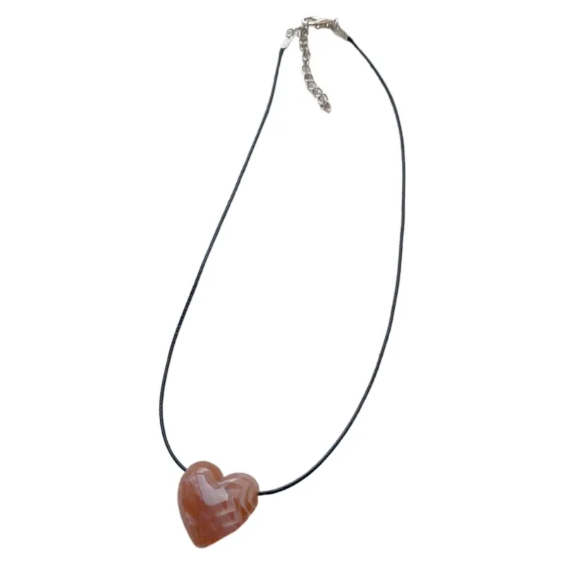 Adjustable Heart Pendant Necklace Colorful Fashionable Choker_voghion.com