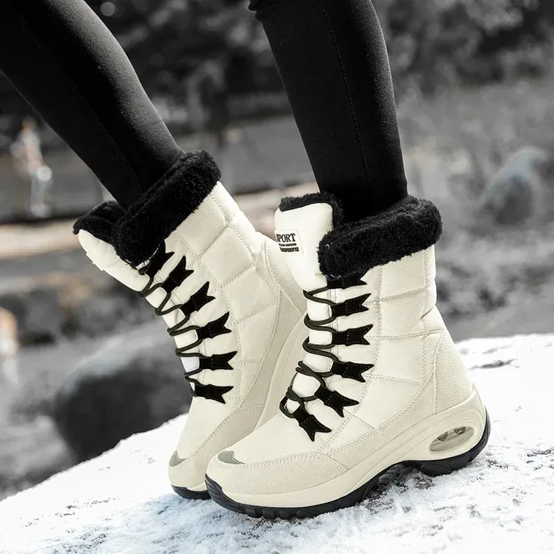 Women's Winter Quality Keep Warm Mid-Calf Waterproof Snow Women Comfortable Ladies Thigh High Hiking Boots_voghion.com