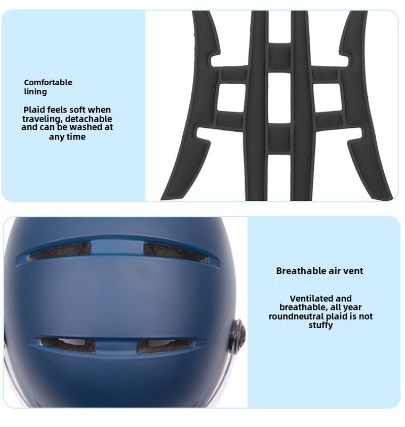 Factory Wholesale Electric Four Seasons Universal Bicycle Mountain Bike Riding Helmet With Goggles Taillight_voghion.com