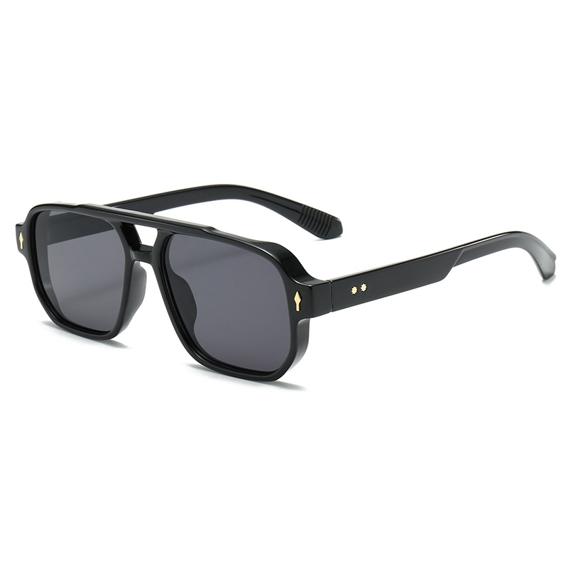 Unisex Square fashion twin-beam sunglasses Sunglasses for men cross-border retro casual driving business trend sunglasses