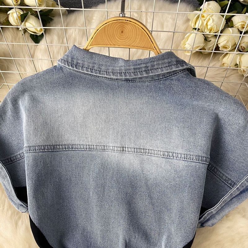 Kadın Giyim Retro ulusal trend tarzı kot elbise kadınlar için retro nakış bel inceltici yırtmaç kalça sarma moda_voghion.com