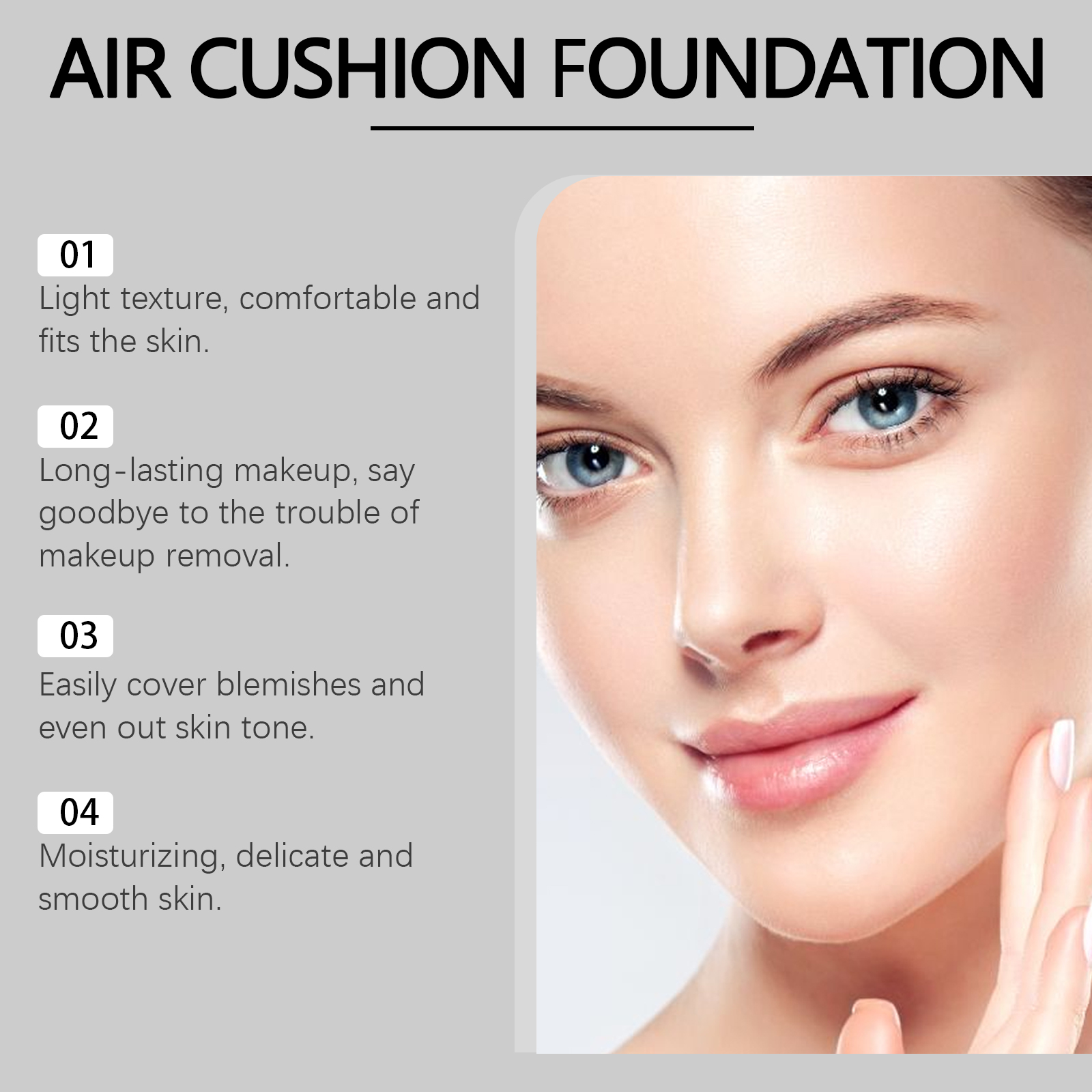 EELHOE Mushroom Cushion Foundation Hydratační plné krytí Nekomedogenní Lehká přírodní úprava Snadná aplikace_voghion.com