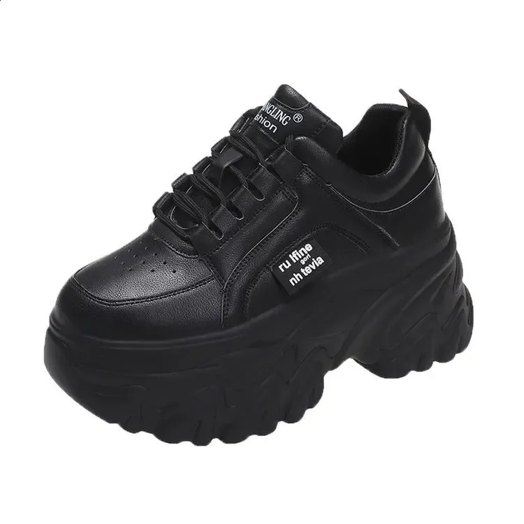 Sneakers platform donna bianco e nero scarpe primavera autunno_voghion.com