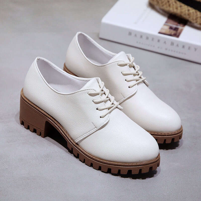SHLIANG New Women's Leather Shoes Fashion Lock Shoes Thick Bottom Casual Shoes Solid Color Breathable Ankle Boot For Women Y0311_voghion.com