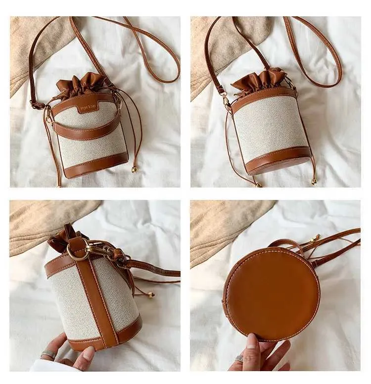 Damen Umhängetasche Cyder PU Leder Bucket Crossbody Bag Lässige Drstring Handtaschen Geldbörse für Reisen Shoppin241104_voghion.com