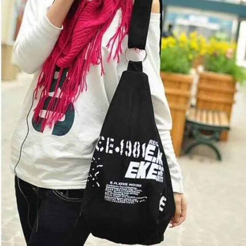 Yogodlns Borsa a tracolla in tela con decorazioni a lettere per donna, grande capacità, borsa da viaggio per studenti, borsa per la spesa_voghion.com