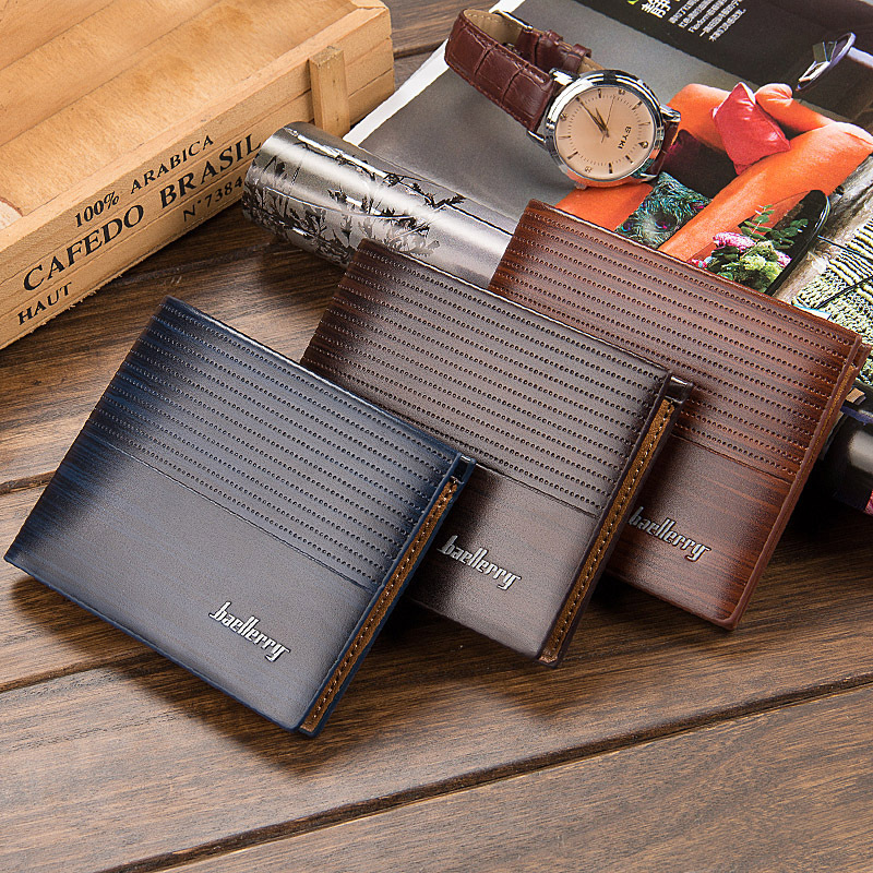 baellerry new casual men's wallet horizontal striped embossed wallet multi-card slot wallet manufacturer wholesale_voghion.com