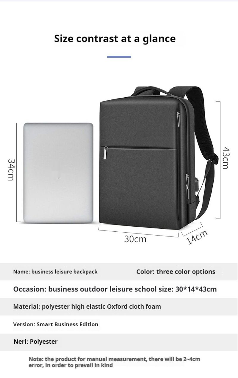 Herren Business Freizeit Outdoor Studentenrucksack Damen Computer Rucksack Schwarz Wasserdicht 16 Zoll_voghion.com