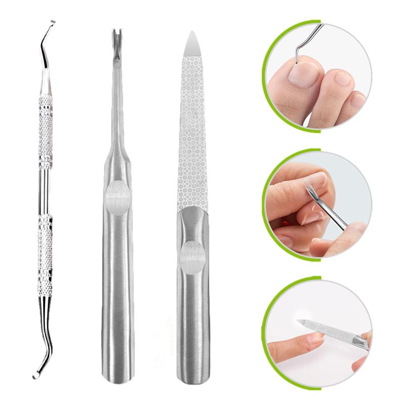Qmake Nail Clipper lngrown Toenail Cuticle Nippers Nail File Dead skin Remove pedicure Stainless Steel Cutters Tools Nail Maincu_voghion.com