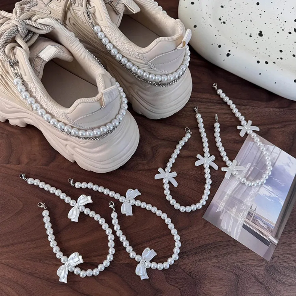Sports decoration bow pearl bead fashion womens boots shoe detachable buckle chain accessories 241031_voghion.com