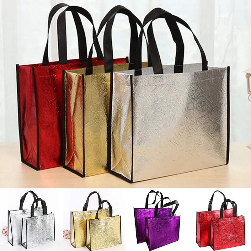 Fashion Waterproof Laser Foldable Eco Large Capacity Reusable Shopping Tote Non-woven Fabric Bag Handbag_voghion.com