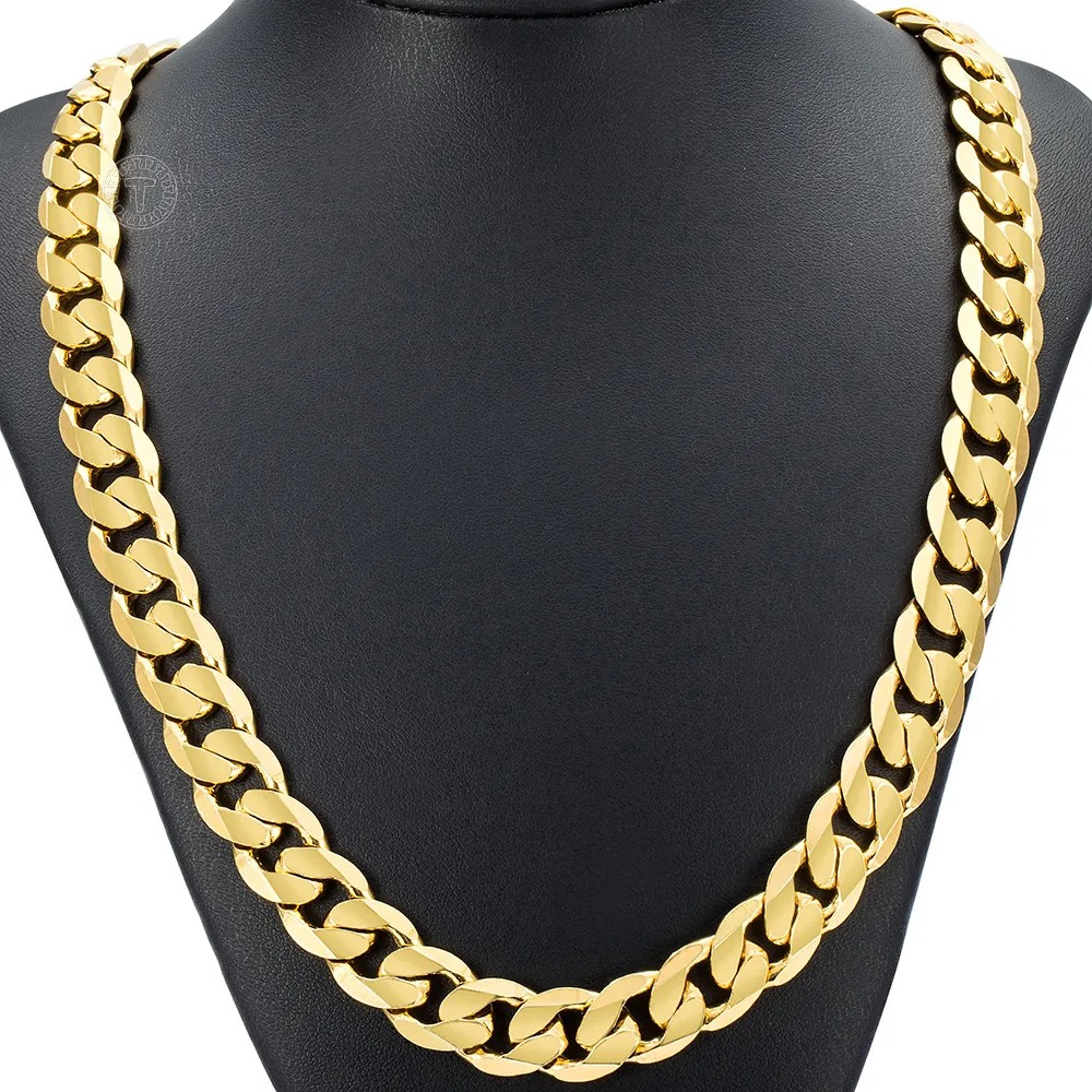 Cadenas de moda, regalo, cadena de oro, collares para hombres, mujeres, joyería, collar para hombres, cadena de eslabones cubanos rellena_voghion.com
