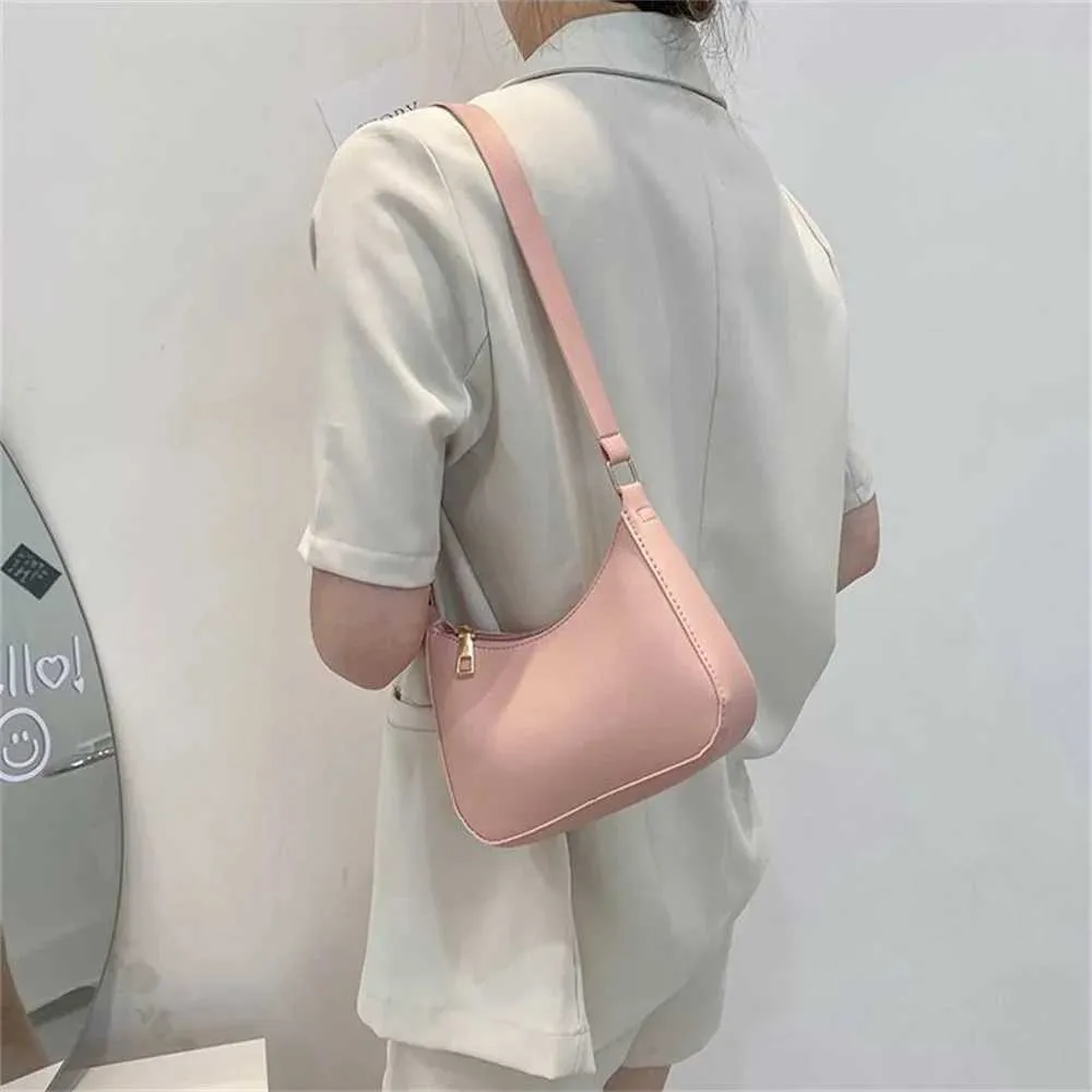2024 Nuove borse alla moda da donna retrò in pelle PU tinta unita con tracolla sottobraccio casual da donna Hobos piccola pochette_voghion.com