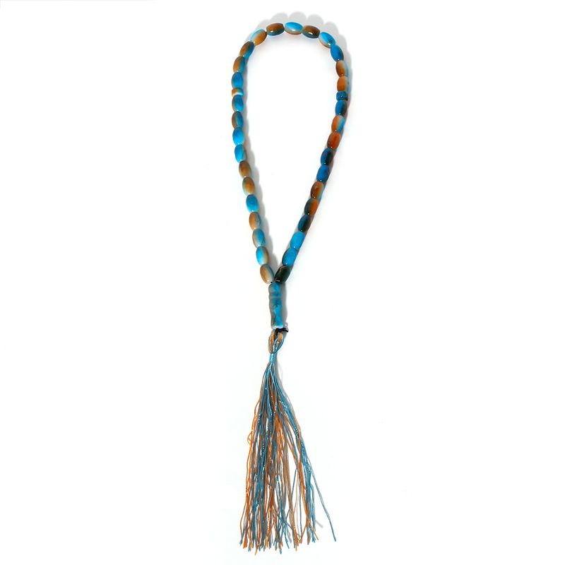 Bracciale con perle di preghiera musulmane ovale bicolore_voghion.com