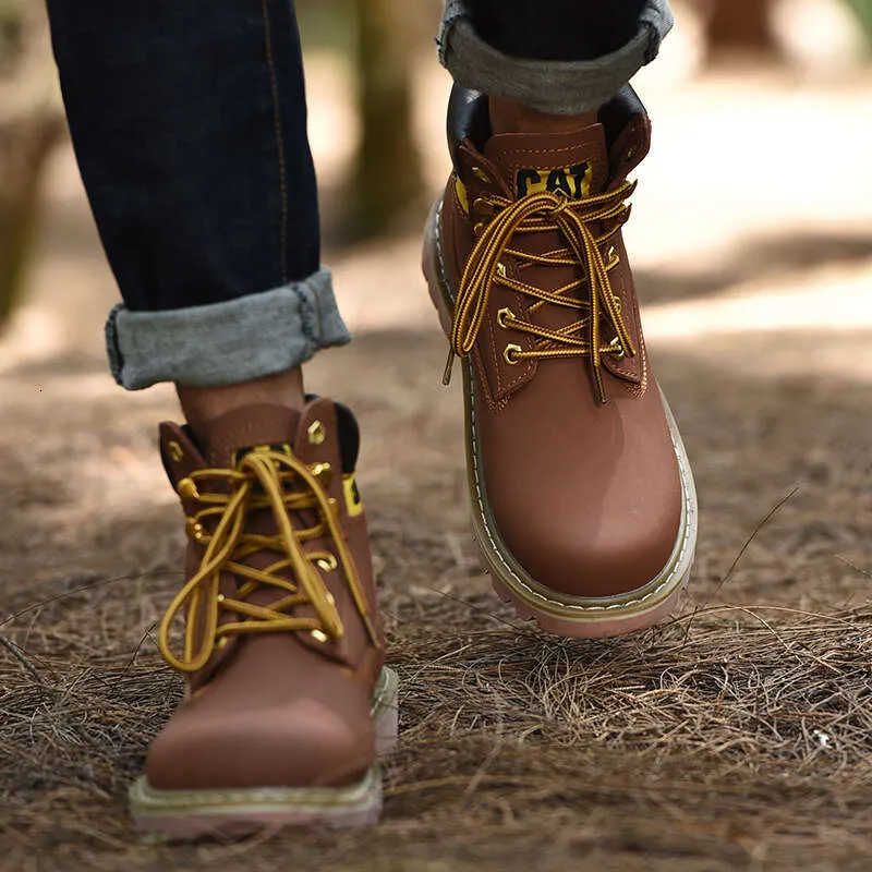 Echtes Leder Herren Damen Winter Knöchel Militär Trekking Schnee Gelb Designer Taktische Stiefel Outdoor für Männer Arbeitsschuhe_voghion.com