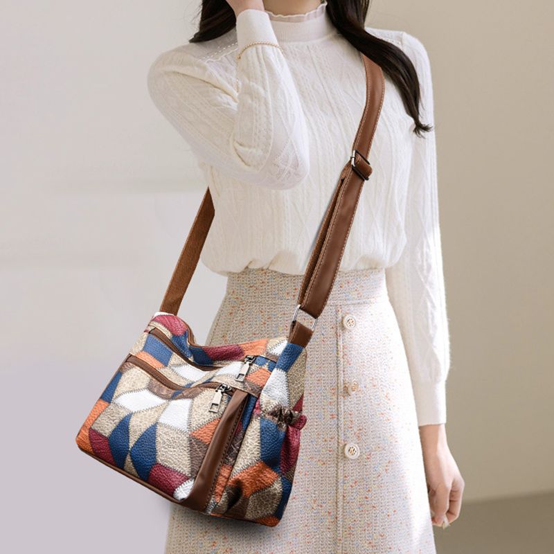Borsa a tracolla da donna in pelle PU di lusso con tasche da donna di alta qualità, patchwork, stile nazionale, borsa a tracolla per donna_voghion.com