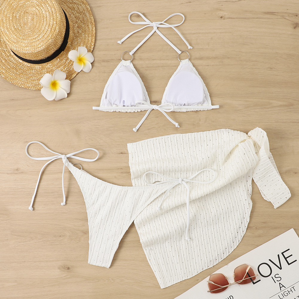 Maillot de bain trois pièces fendu pour femmes, pour la plage, les vacances en plein air, vente en gros, nouvelle collection_voghion.com