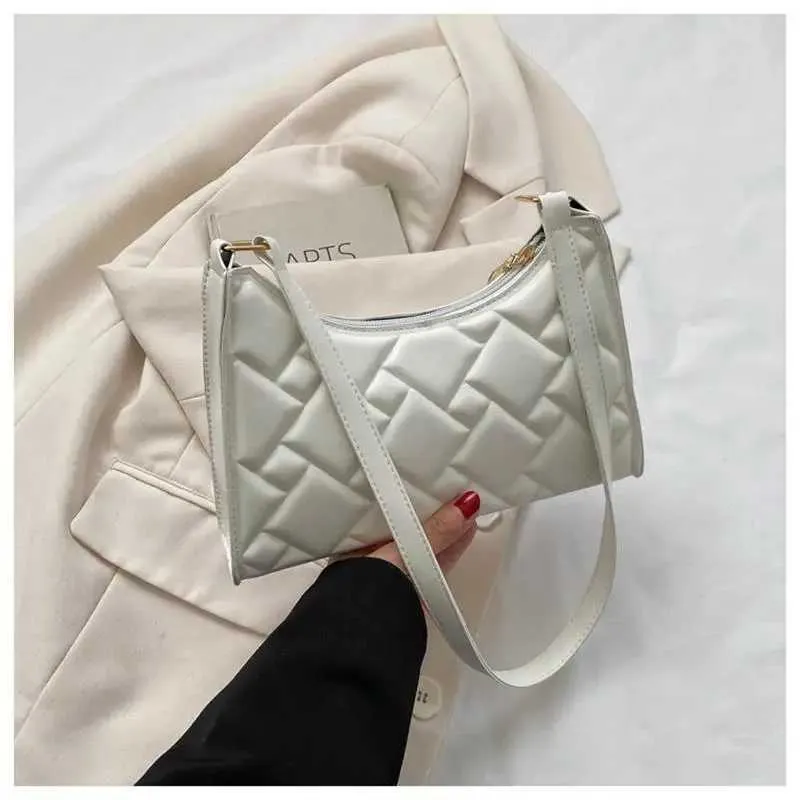 Sac à main à bandoulière rétro à la mode pour femmes avec broderie dia Sac à main simple de créateur à aisselle Pochette à fermeture éclair de couleur unie_voghion.com
