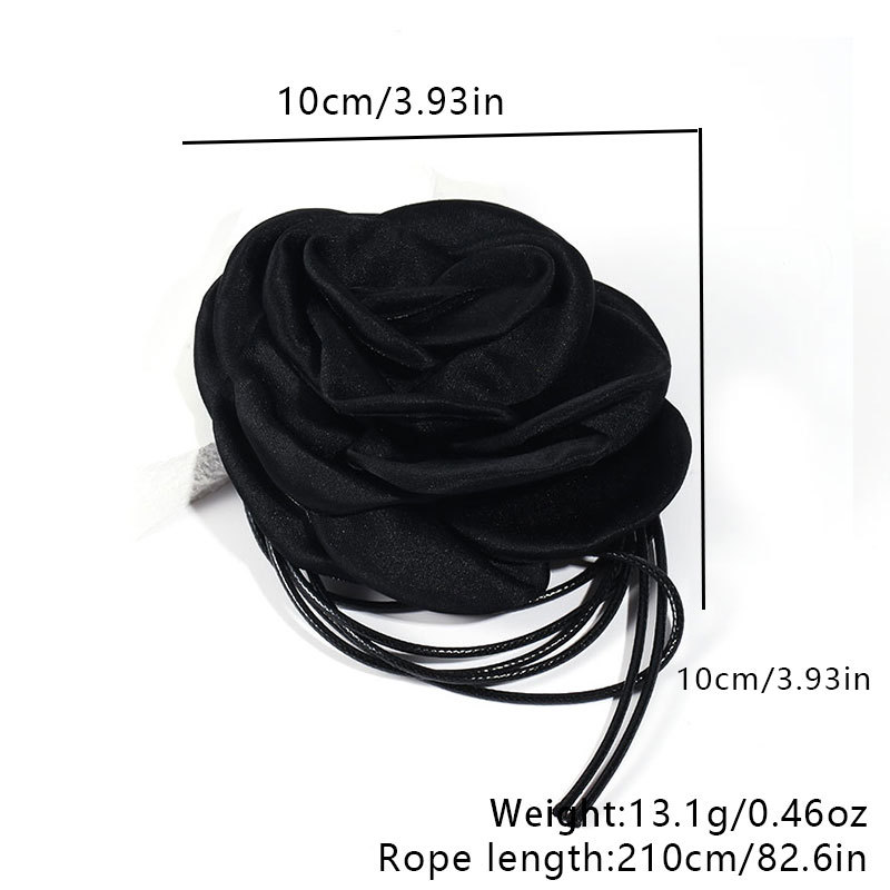Handmade Fabric Flower Strap Necklace Sexy and Pure Desire Korean Wax Neckchain Choker Collar for Women_voghion.com