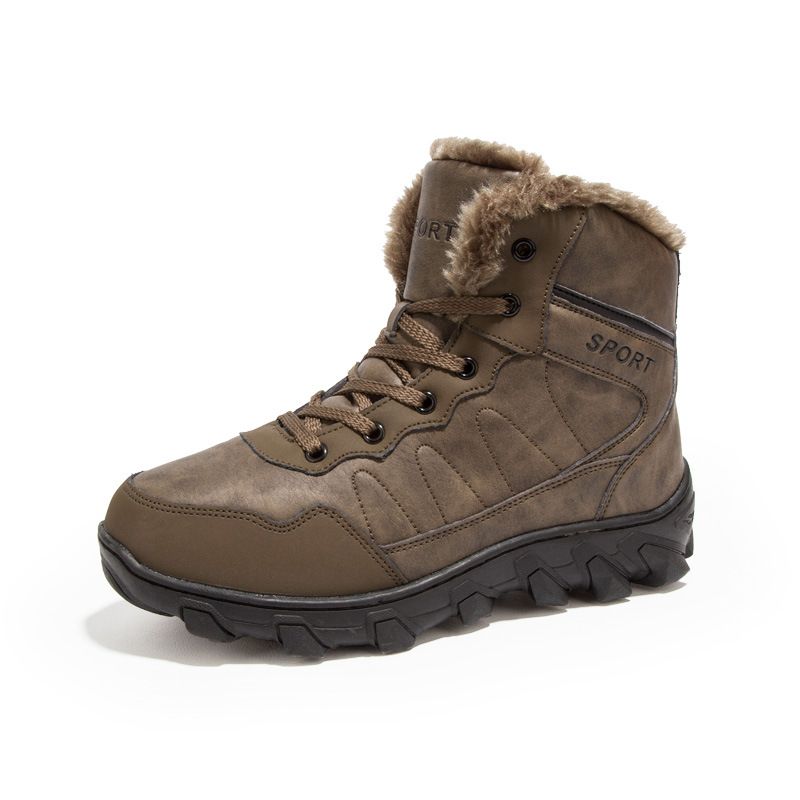 Schwere Winterstiefel aus Baumwolle in Übergröße, Wanderstiefel aus Fleece für Herren, Militärstiefel_voghion.com